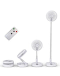 Primevolve 8" Ventilator Faltbarer mit Fernbedienung, 7200mAh Akku USB Standventilator Fan Tragbarer für Outdoor Reise Camping, Tischventilator Leise für Schlafzimmer Büro- Weiß