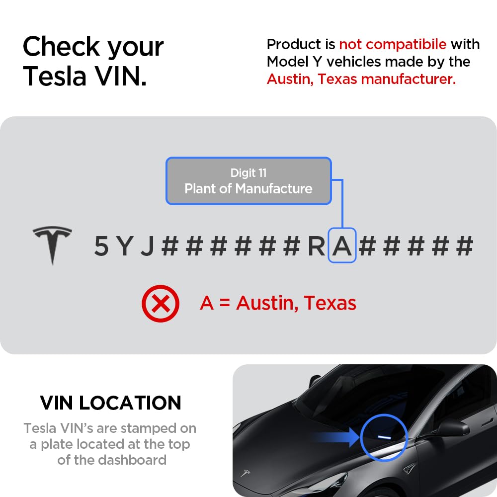 Spigen Tesla Model Y (~2024) und Model 3 (2021-2023) Aufbewahrungsbox unter dem Bildschirm Tablet Organizer Box Tablet Halterung Aufbewahrung entworfen für Tesla Model Y und 3 Zubehör