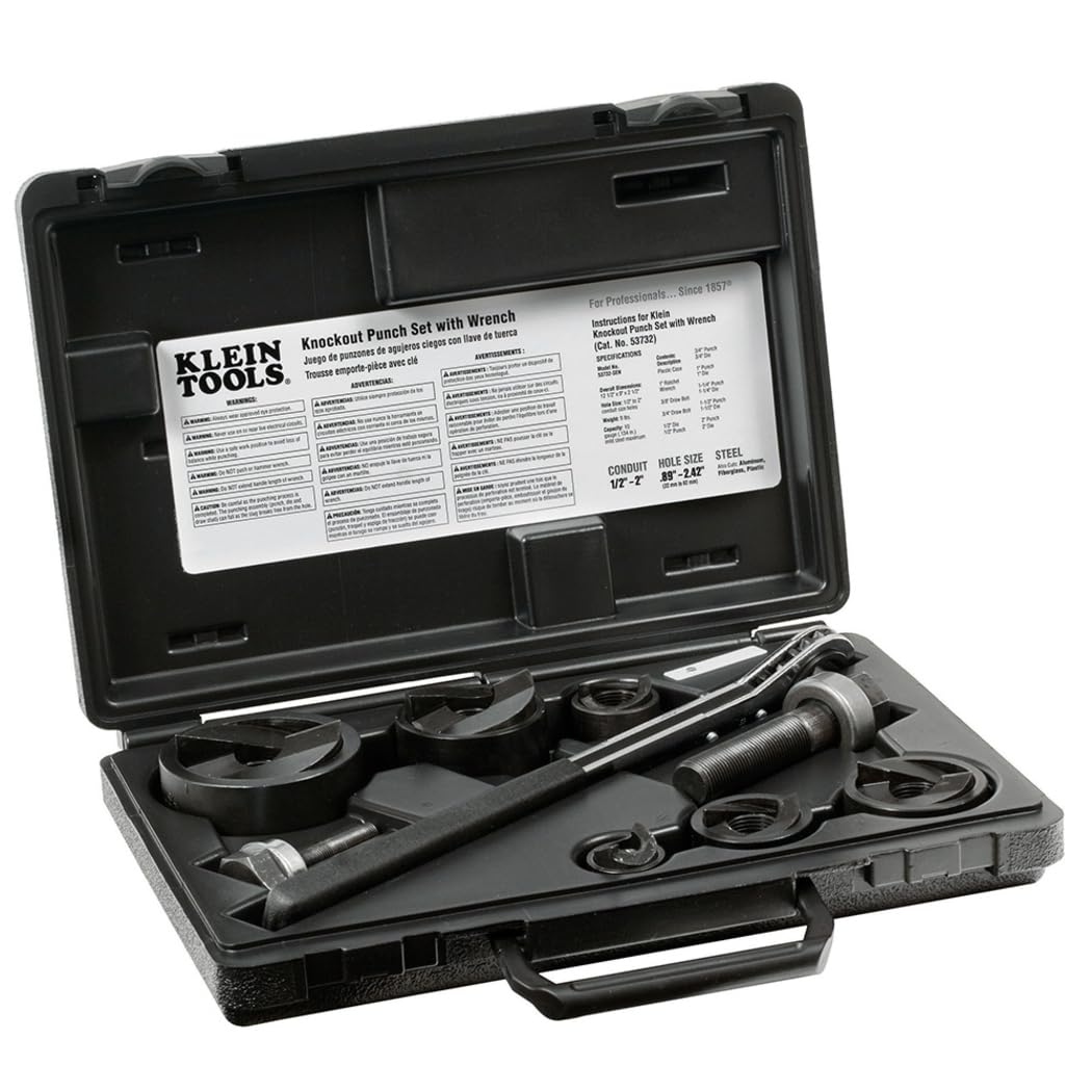 Klein Tools 53732SEN Knockout Punch Set with Wrench by Klein Tools