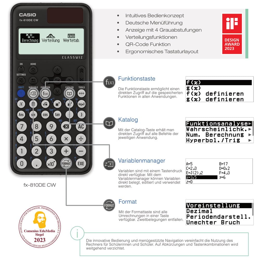 Casio FX-810DE CW ClassWiz technisch-wissenschaftlicher Rechner