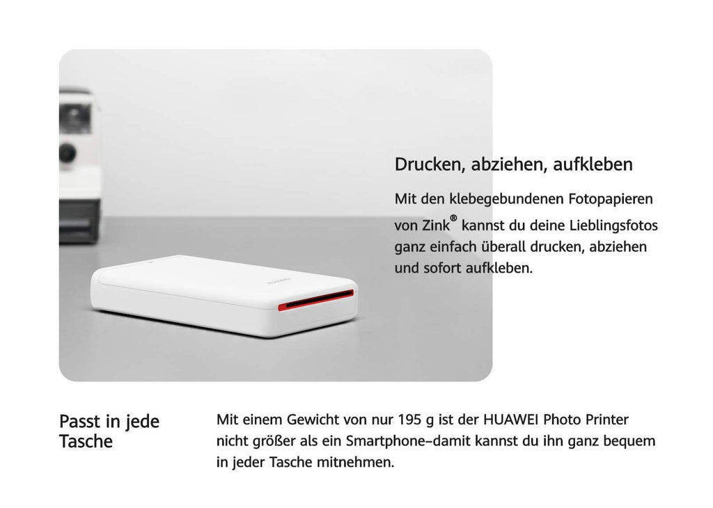 Huawei Drucker für Fotoapparat, tragbar, weiß