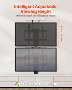 VEVOR Motorisierter TV-Liftständer verstellbare Halterung für TV-Liftständer (60 kg belastbar), vertikale elektrische TV-Halterung mit Fernbedienung, für 813-1397 mm (Nicht im Schrank)