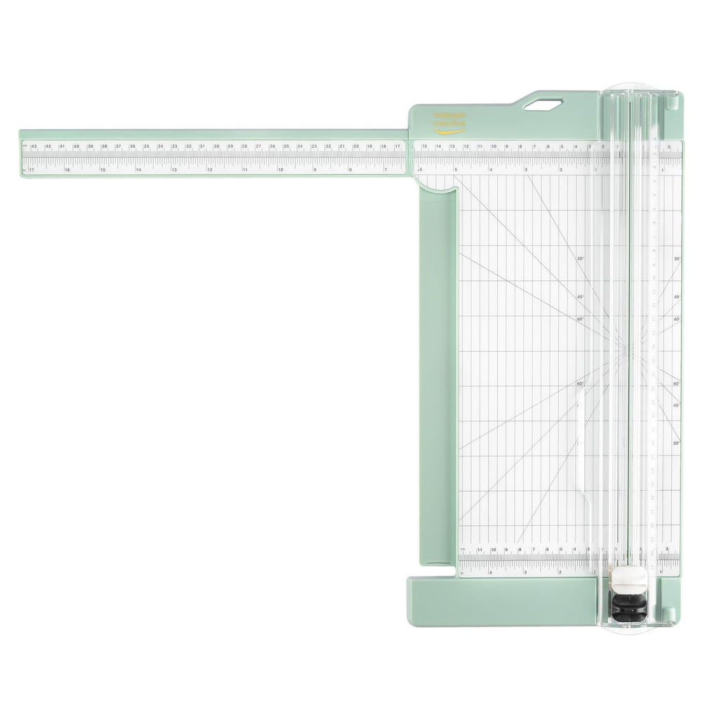 Vaessen Creative Papierschneider Mit Falzbrett 15x30,5cm, Mintgrün, für Scrapbooking und Karten Basteln