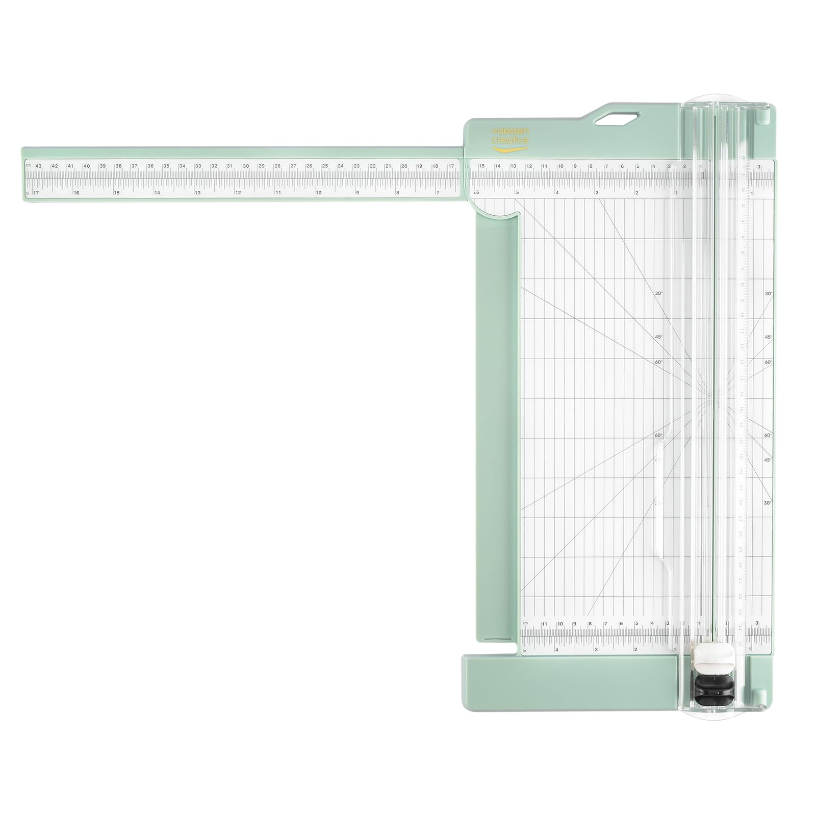Vaessen Creative Papierschneider Mit Falzbrett 15x30,5cm, Mintgrün, für Scrapbooking und Karten Basteln