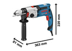 Bosch Professional Schlagbohrmaschine GSB 24-2 (Leistung 1100 Watt, Max. Drehmoment: 40/14,5 Nm, inkl. Schnellspannbohrfutter, Zusatzhandgriff, Tiefenanschlag, L-Case)
