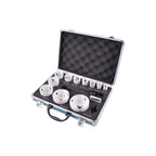 Makita D-47298 BiM-Lochsägen-Set 14-teilig im Alukoffer, Bi-Metall Lochsägen Ø 19-75 mm, Schnitttiefe 38 mm, für Holz, Metall Aluminium, Kunststoff