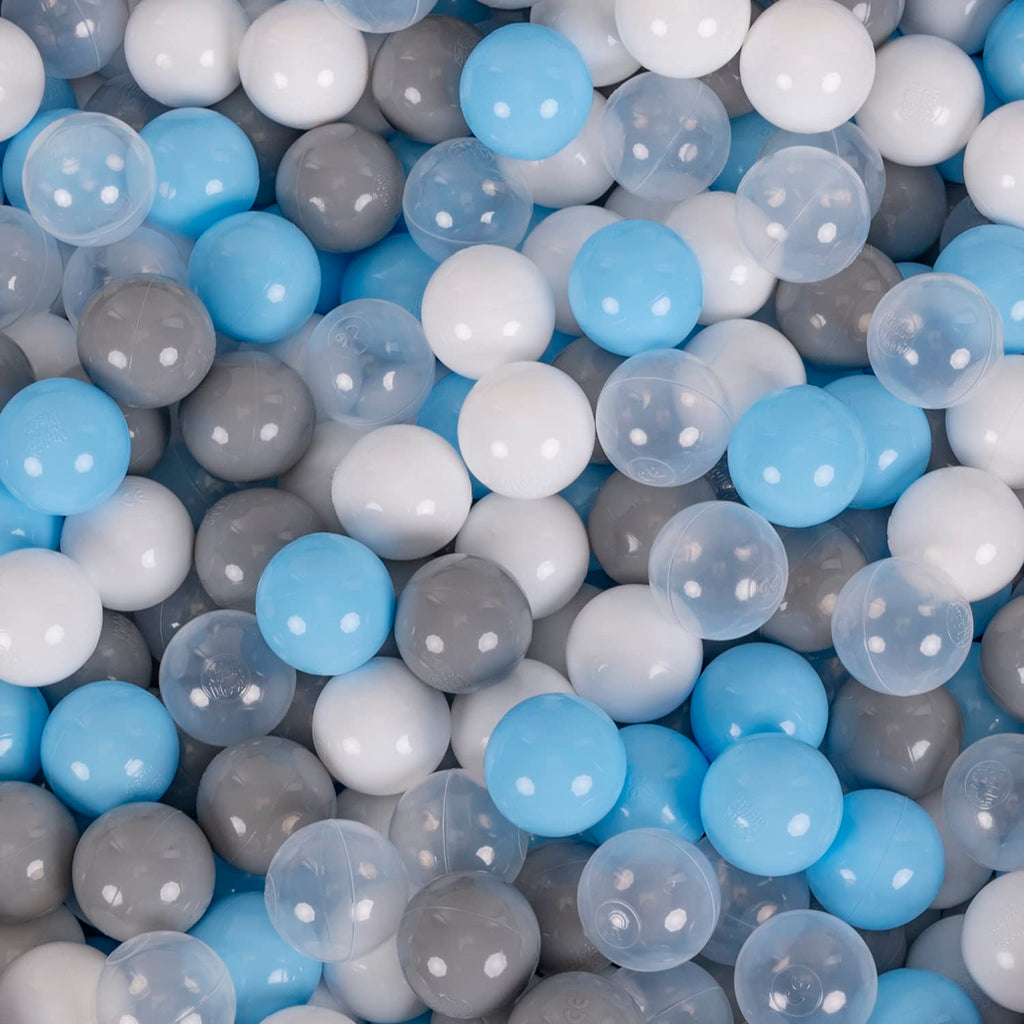 Selonis Laufstall Baby Großer Spielplatz Mit 100 Bälle Bälle Laufgitter Für Kinder, Grau: Grau/Weiß/Transparent/Babyblue