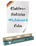 Folio Contact Whiteboard Folie – elektrostatisch haftend, wiederbeschreibbar & abwischbar – haftet ohne Kleber auf allen glatten Flächen – 60 x 80 cm