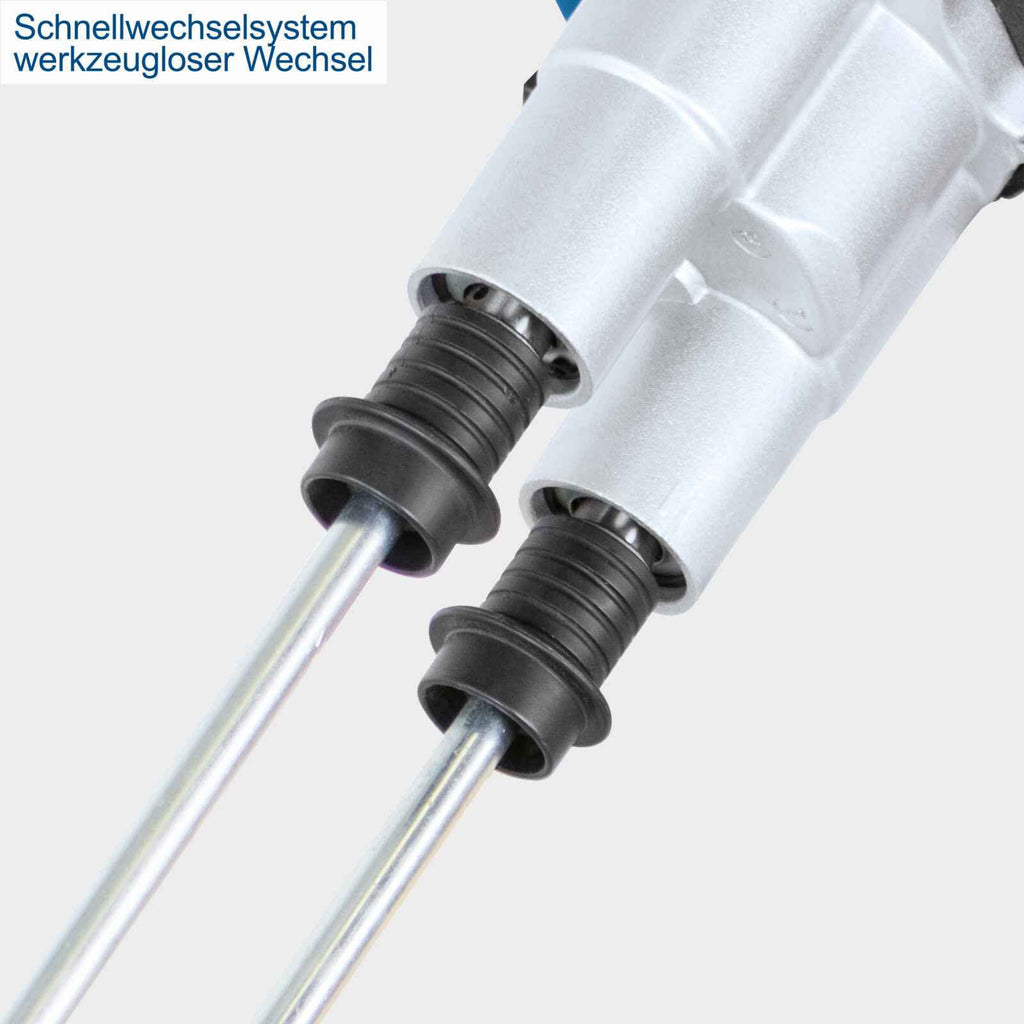 Scheppach Doppel Rührwerk PM1800D | 1800W | Stablänge: 570mm / Rührkorb-Ø: 110mm | Drehzahlregulierung in zwei Stufen | 2-Gang-Getriebe | Handrührwerk | Farb & Mörtelrührwerk | Farbrüher