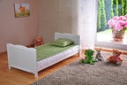 Marsell Baby Gitterbett Babybett und Kinderbett mit Aloe Vera Schaumstoffmatratze Zahnschienen und höhenverstellbar Weiß, umbaubar zum Juniorbett