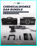 Poliermaschinen Set: chemicalworkz DA9 Exzenter Poliermaschine + Sonax Politur Set + Royal Pads Premium Polierpads + Dr. Wack Versiegelung für Lack + Zubehör | 20-teilig