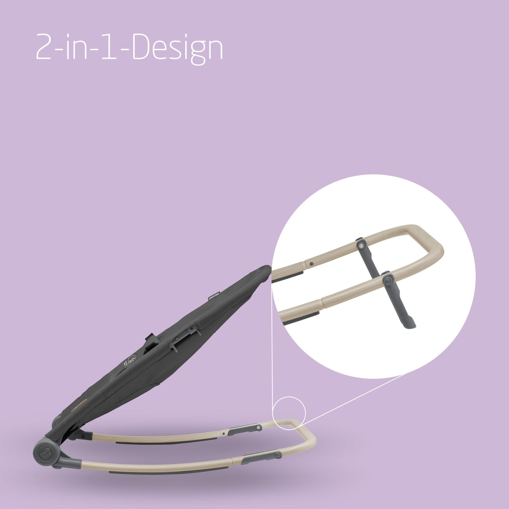 Maxi-Cosi Loa Babywippe, ultrakompakt zusammenklappbare, leichte, 2 Liegepositionen, tragbare, aus 100 % Recyclingmaterialien, 0 bis ca. 2 Jahre, 0–12 kg, Beyond Graphite