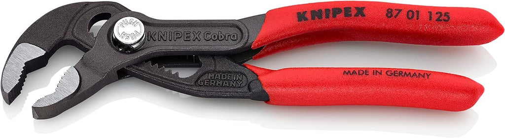 KNIPEX Cobra Hightech-Wasserpumpenzange auf SB-Karte mit rutschhemmendem Kunststoff überzogen 125 mm, 87 01 125 SB