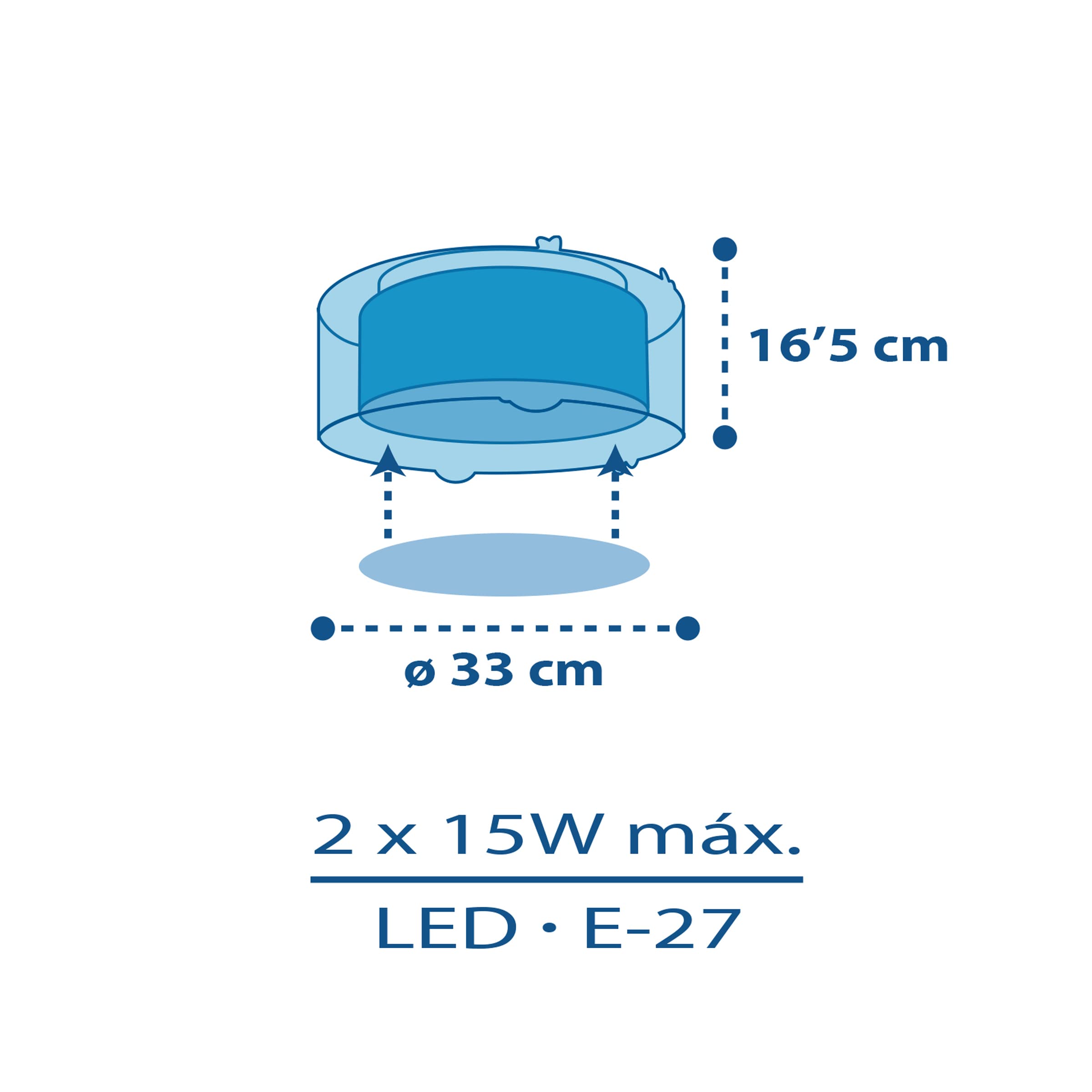 Dalber Deckenlampe kinderzimmer, Deckenleuchte für Kinder Planets Planeten Sonnensystem, 41346N, E27, Blau