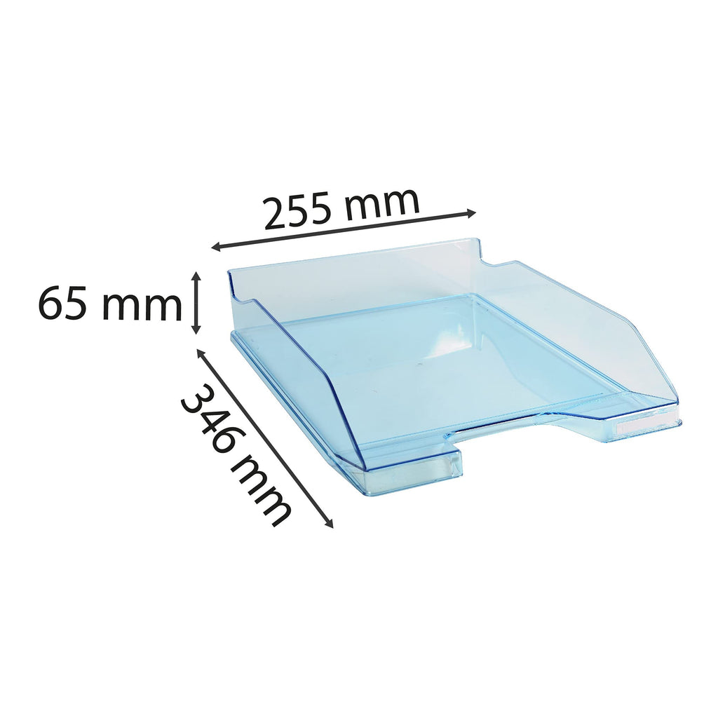 Exacompta 113236D 6er Pack Premium Briefablage Combo Midi DIN A4. Ideale Briefkörbe für Ihre Organisation. Robuste und stapelbare Ablagekörbe türkis transparent glossy
