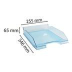 Exacompta 113236D 6er Pack Premium Briefablage Combo Midi DIN A4. Ideale Briefkörbe für Ihre Organisation. Robuste und stapelbare Ablagekörbe türkis transparent glossy
