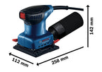 Bosch Professional Schwingschleifer GSS 140 (220-W-Motor, Vibration 3,4 m/s2, inkl. Staubbeutel, Lochwerkzeug, Schleifblatt C411)
