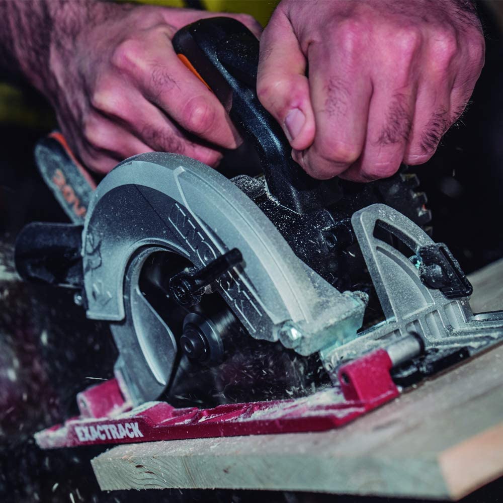 WORX WX530.9 Akku-Handkreissäge 20V – Profi Kreissäge mit Absaug-Adapter – Ideal auch für Schnitte auf Gehrung – PowerShare kompatibel – ohne Akku & Ladegerät