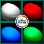 EASYmaxx LED Solarleuchte mit Fernbedienung | kaltweiße Leuchten mit Solarbetrieb & Farbwechsel | dimmbare Helligkeitsstufen, 12 Farben, 5 Leuchtmodi | inklusive Erdspieß & Dämmungssensor | Steinform
