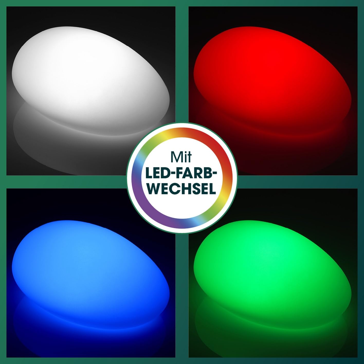 EASYmaxx LED Solarleuchte mit Fernbedienung | kaltweiße Leuchten mit Solarbetrieb & Farbwechsel | dimmbare Helligkeitsstufen, 12 Farben, 5 Leuchtmodi | inklusive Erdspieß & Dämmungssensor | Steinform