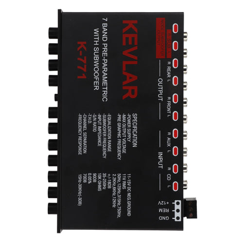 Auto-Equalizer mit 7-Band-Grafik-Equalizer 7-Band-Vorverstärker-Digital-Equalizer Auto-Audio-EQ Auto-Audio-Grafik-Equalizer Universeller Tiefpass 7-Band Variable Gain-Anpassung High-Level-Eingangs-EQ