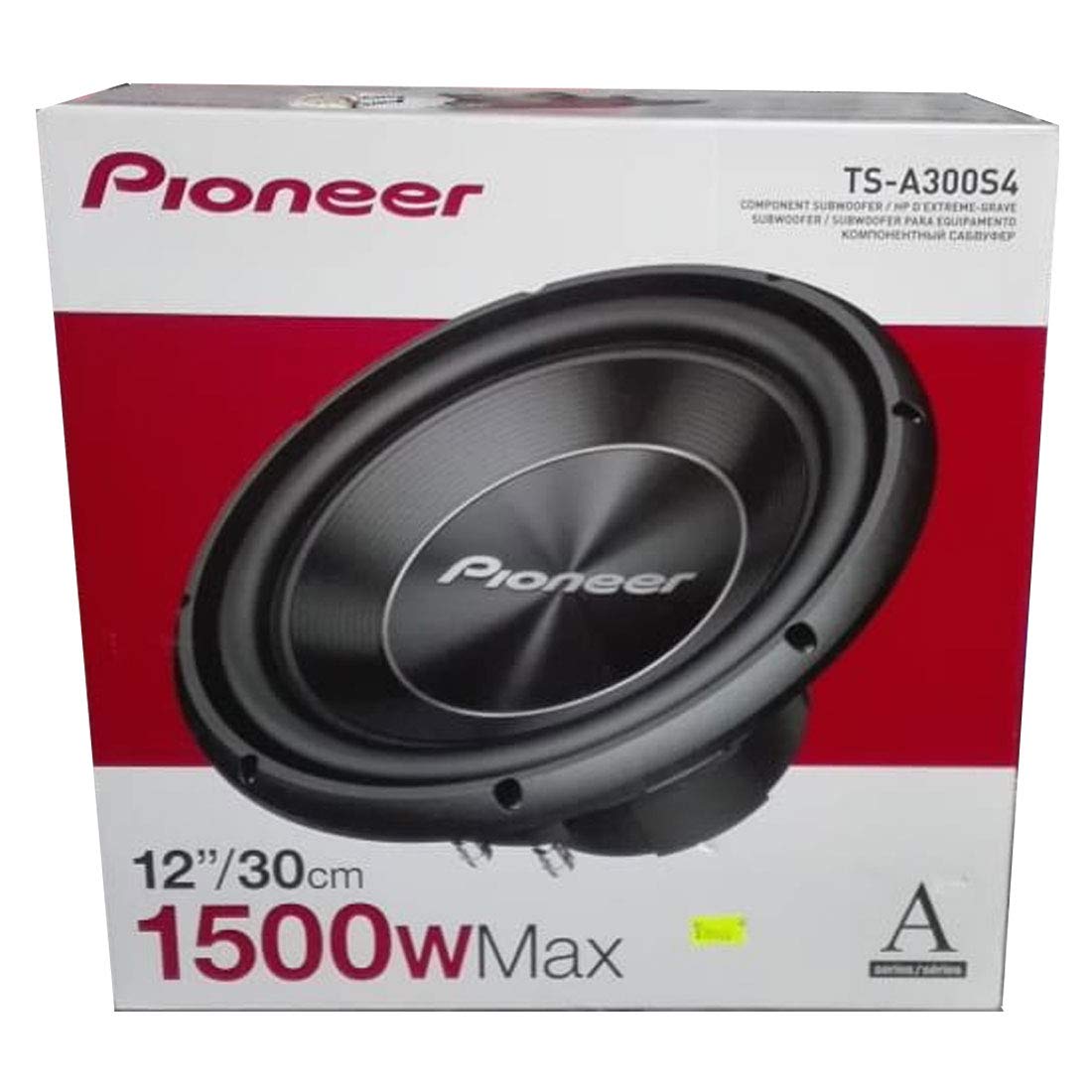 Pioneer TS-A300S4 Subwoofer mit Schwingspule für den Gehäuseeinbau (1.500 W), 30 cm/12", IMPP Membran für kraftvollen Klang, kontinuierliche Ausgangsleistung 500 W, schwarz