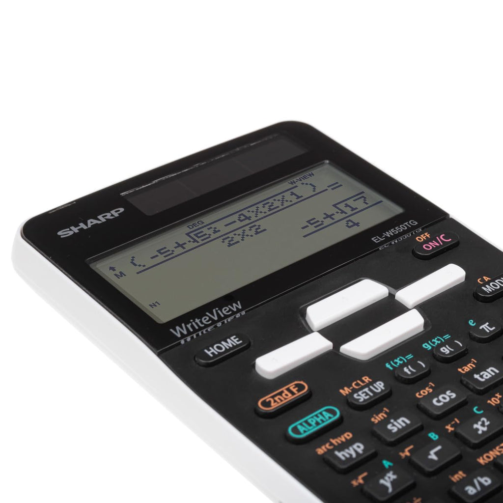 SHARP EL-W550TG Wissenschaftlicher Schulrechner (D.A.L.-Eingabe, Solar, WriteView) Schwarz