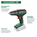 Bosch Akkuschrauber UniversalDrill 18V (2 Akkus, 18 Volt System, im Koffer)