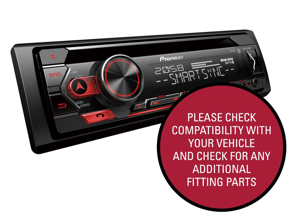 Pioneer DEH-S420BT, 1-DIN Autoradio, CD-Tuner mit RDS, Bluetooth, MP3, USB und AUX-Eingang, Freisprecheinrichtung, Smart Sync App, 13-Band-Equalizer, iPod-Steuerung
