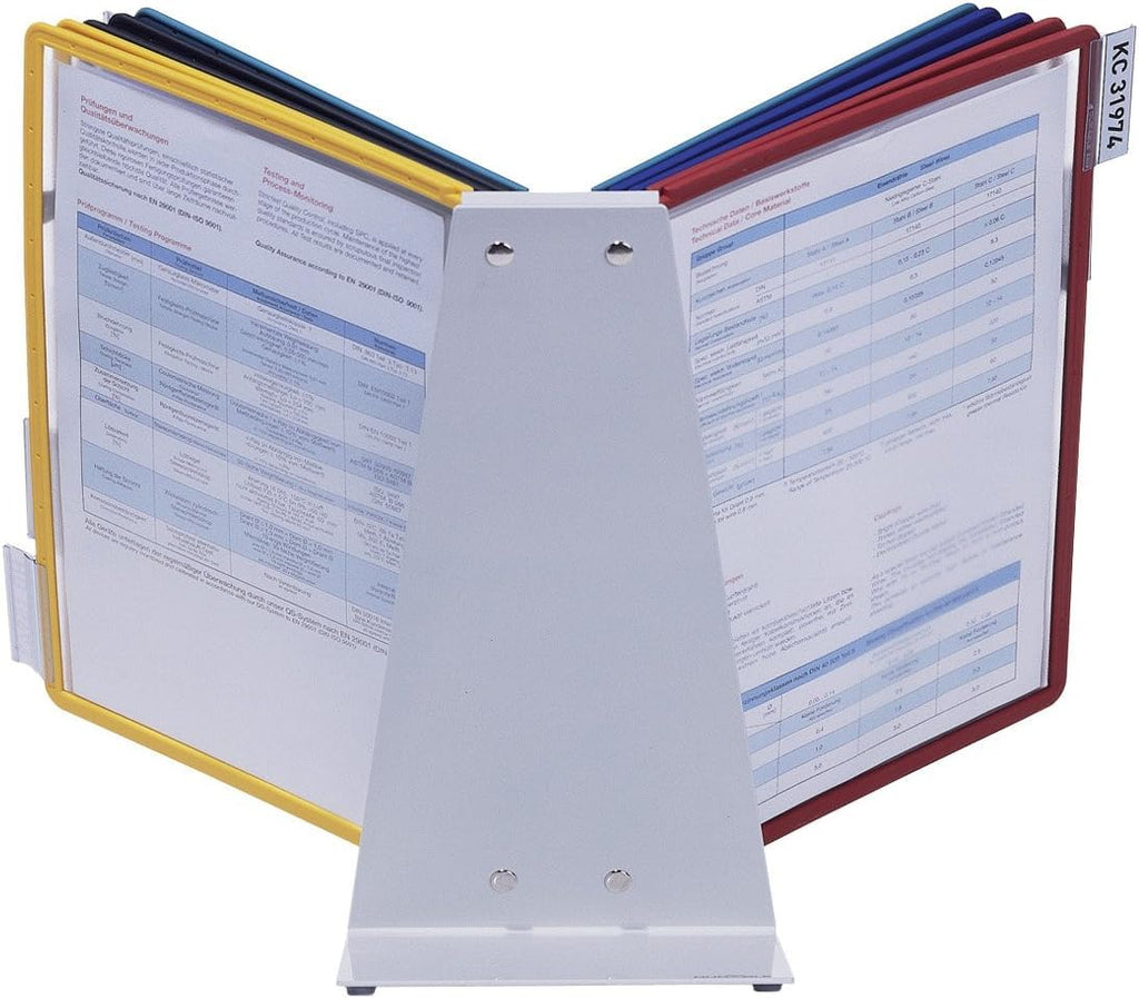 Durable Tisch-Sichttafelsystem (Vario Table 10, mit 10 Sichttafeln A4) mehrfarbig, 557000