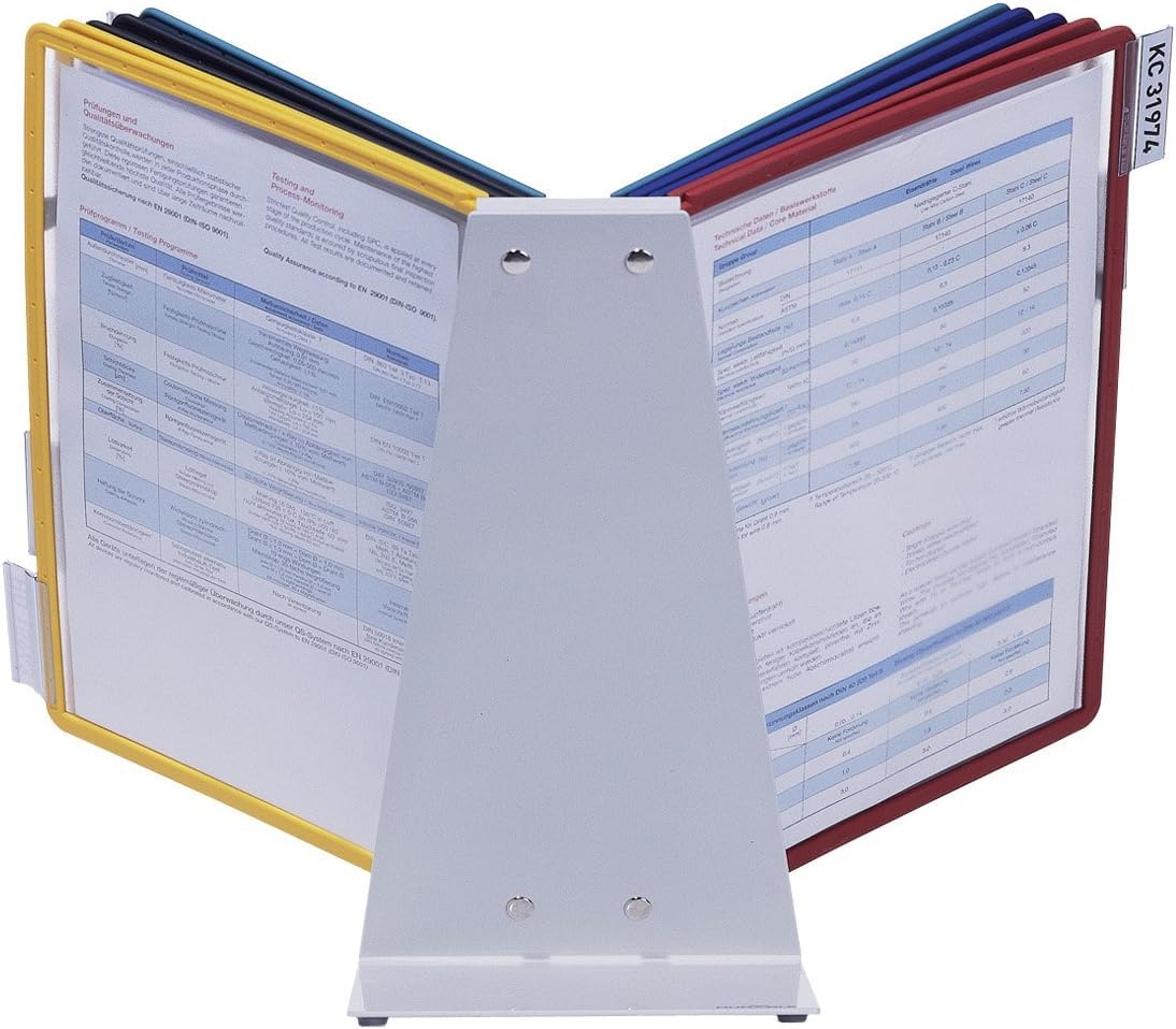 Durable Tisch-Sichttafelsystem (Vario Table 10, mit 10 Sichttafeln A4) mehrfarbig, 557000