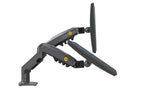 Ergosolid Desktop-Halterung für 2 PC-Bildschirme (17-27 Zoll), verstellbar in Mehreren Achsen, Drehgelenk, Gasfeder bis 2 x 9 kg, F160VAR