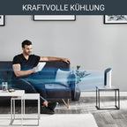 Rowenta VU6210 Eole Compact Turmventilator | 3D-Luftstromtechnologie | Optimale Kontrolle | einfacher Transport | passt in jedes Ambiente, Weiß/Schwarz | Turm-Tischventilator | 44cm hoch