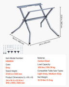 VEVOR Tischkreissägenständer, 158,76 kg Tragkraft, Untergestell 610x490x580 mm, robuste Konstruktion, einfache Lagerung, faltbares Design, universell für die meisten Marken von Tischkreissägen