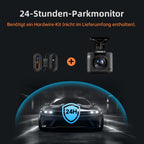 Dashcam Auto Vorne Hinten 4K+1080P, Dash Cam Auto mit GPS WiFi, Parküberwachung, Dual Autokamera mit 32GB Karte, 170° Weitwinkel, Super Nachtsicht, G-Sensor, Loop-Aufnahme, APP Steuerung, Max 256GB