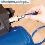 Scheppach Druckluft Kompressor HC06 ölfrei | 6L Kessel | 8 bar Arbeitsdruck | 1200 Watt Leistung | Ansaugleistung 192 L/min | mobil & kompakt Luftkompressor | inkl. 6-tlg. Zubehörset