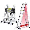 Joparri Teleskopleiter Klappleiter Aluminium, 5M Ausziehbare Leiter, Rutschfester Aluleiter Stehleiter Mehrzweckleiter Aluminiumleiter, Teleskop Ausziehleiter 150 kg Belastbarkeit
