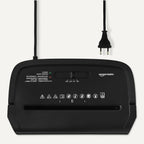 Amazon Basics 6-Blatt-Papierschredder mit Kreuzschnitt und Kreditkartenschredder, 14 l, schwarz