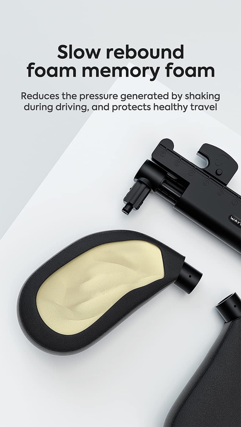 ZOKOE nackenkissen kinder kopfstütze auto kinder Schnelle Montage und Demontage in 1 Minute Atmungsaktiv und weich Stützt Kopf und Nacken Travel Sleep Seitenkissen für Erwachsene (Schwarz)