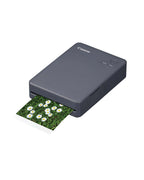 Canon SELPHY QX20 mobiler Fotodrucker – per WLAN direkt vom Smartphone drucken. Thermosublimationsdruck, 2 Größen Stickerpapier und Laden per USB-C - Dunkelgrau (ohne Farband/Papier)