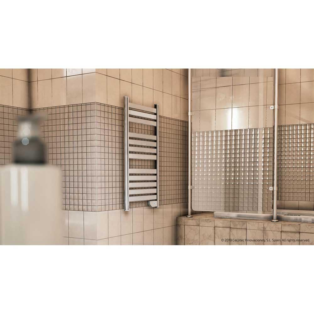 Cecotec Elektrischer Badheizkörper ReadyWarm 9000 Twin Towel White. 500 W, LED-Anzeige, 2 h Timer, Schutzart IP24, doppeltes Sicherheitssystem, Elegantes Design und Montageset, Weiß