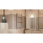 Cecotec Elektrischer Badheizkörper ReadyWarm 9000 Twin Towel White. 500 W, LED-Anzeige, 2 h Timer, Schutzart IP24, doppeltes Sicherheitssystem, Elegantes Design und Montageset, Weiß