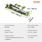VEVOR Fliesenschneider Fliesenschneidermaschine Präzision Fliesen Maschine Stahl Schnittbreite Min. 35 mm/Max.800 mm, Max. Schnittdicke 6-15 mm, Infrarot-Laser Positionierung, Keramik, Porzellan