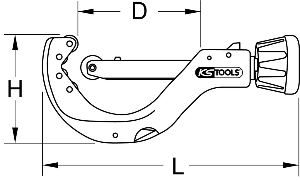 KS Tools 222.1250 Automatik-Rohrabschneider für Kunststoffrohre, 50-140mm