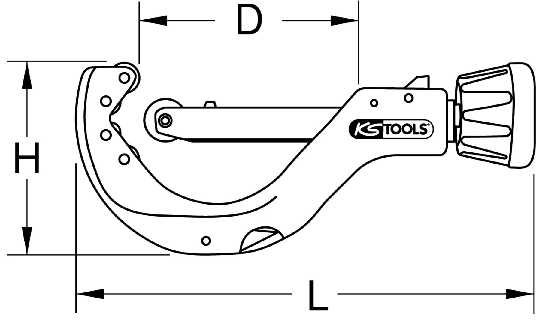 KS Tools 222.1250 Automatik-Rohrabschneider für Kunststoffrohre, 50-140mm