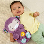 Fisher-Price Baby-Spielzeug Lila Schlummer-Affe, tragbare Plüsch-Spieluhr mit Atembewegungen und Lichtern für Neugeborene ab einem Alter von 0 Monaten, JLH41