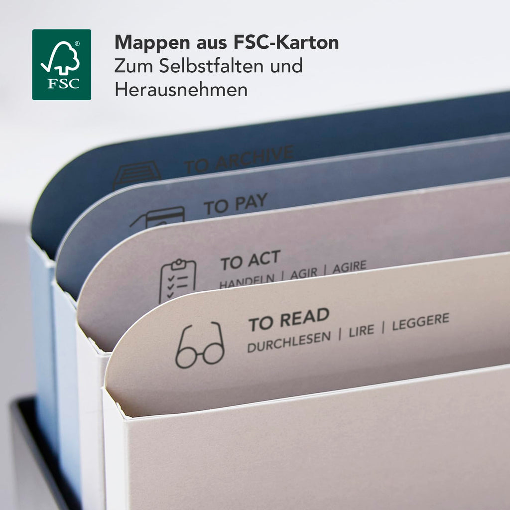 Rotho MYPAPER Plus Inbox, Dokumentenorganizer für Büro und Homeoffice, Schreibtisch Organizer mit Griff, Kunststoff, schwarz, 34,5 × 15,2 × 28,7 cm