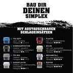 SIMPLEX-Schonhammer, Gummikomposition/Nylon; mit Tempergussgehäuse und hochwertigem Holzstiel | D=80 mm | 3028.080