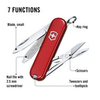 Victorinox Schweizer Taschenmesser, Klein, Classic SD, Multitool, Swiss Army Knife, Geschenk, 7 Funktionen, Klinge, Nagelfeile, Rot