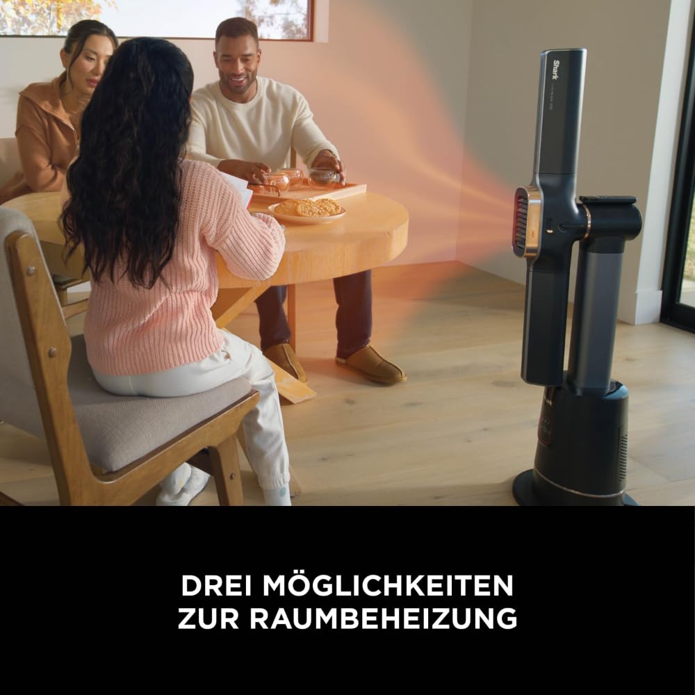 Shark TurboBlade Cool + Heat 2-in-1 Ventilator & Heizlüfter mit Thermo IQ, Fernbedienung & Oszillation | Flügelloser Turmventilator für Schnellheizung & Luftkühlung, Schwarz-Gold, TH200EU